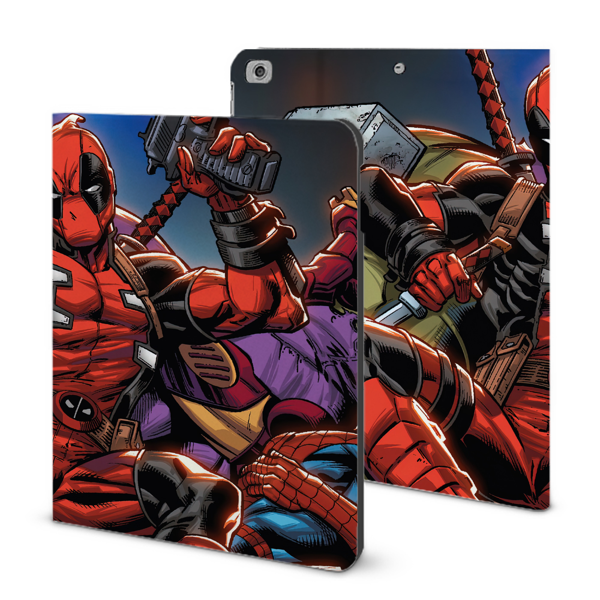 （画像用） Deadpool デッドプール IPad ケース ブック型 PUレザー TPU 耐衝撃 軽量 薄型 ペン収納なし 全面保護 IPad 各モデル対応